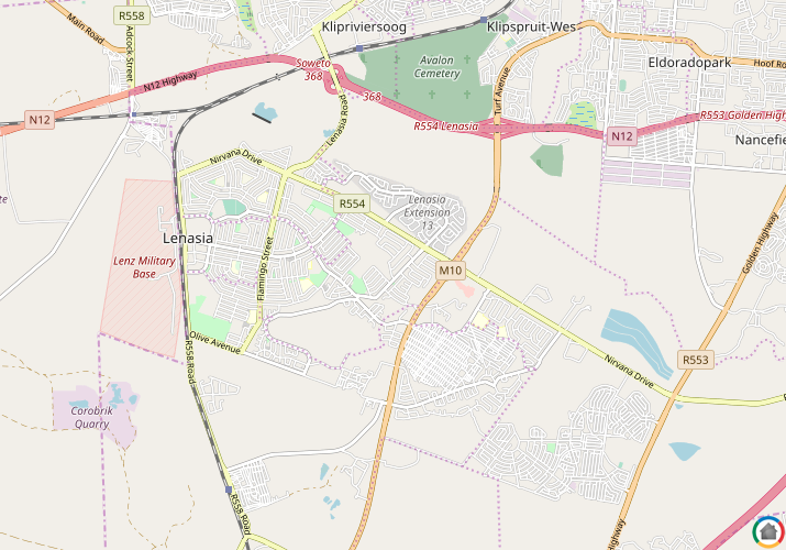 Map location of Lenasia